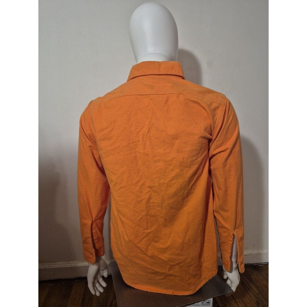 Vtg Carhartt Rugged Outdoor Wear Shirt Men's Med Orange Chamois Flannel Work USA - Picture 2 of 12